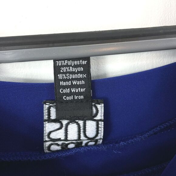 Clara Sun Woo Top Small Cold Shoulder Tunic Royal Blue Shark Bite Hem 3/4 Sleeve - Picture 4 of 4